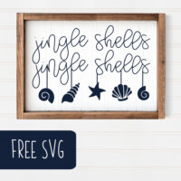 Free Jingle Shells SVG cut file for Silhouette or Cricut. Perfect for coastal Christmas decor. By cuttingforbusiness.com.