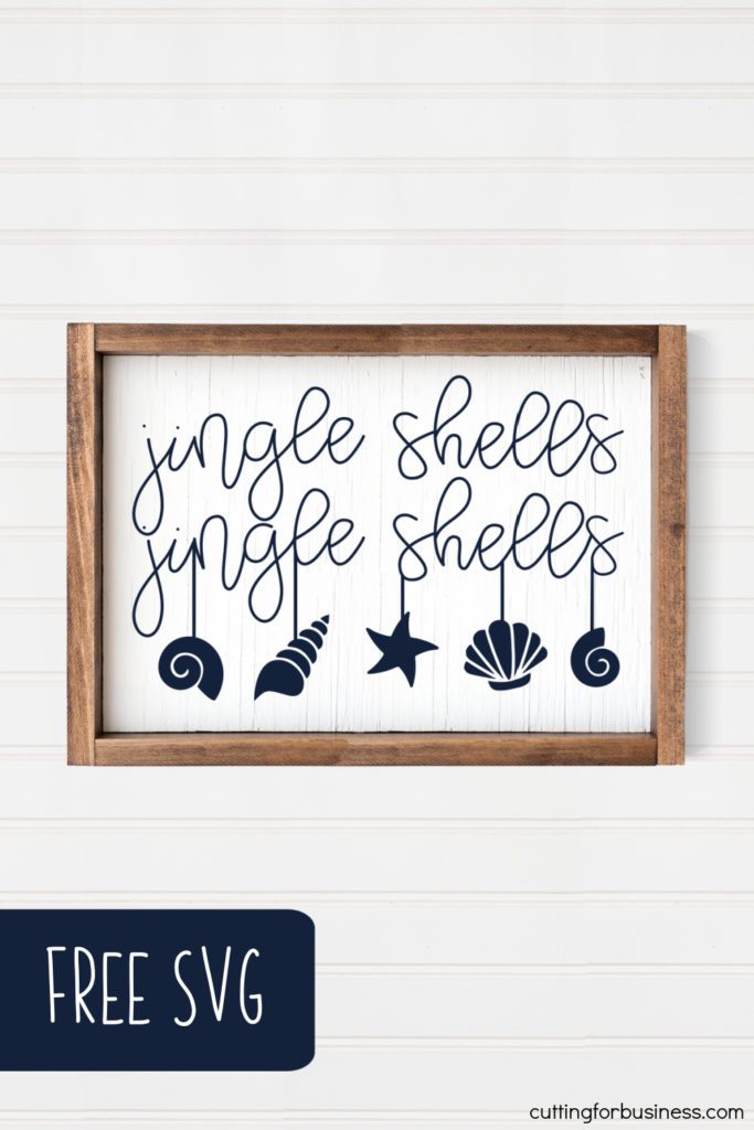 Free Jingle Shells SVG cut file for Silhouette or Cricut. Perfect for coastal Christmas decor. By cuttingforbusiness.com.