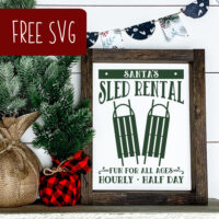 Free Santa's Sled Rental SVG cut file for Silhouette or Cricut - by cuttingforbusiness.com.