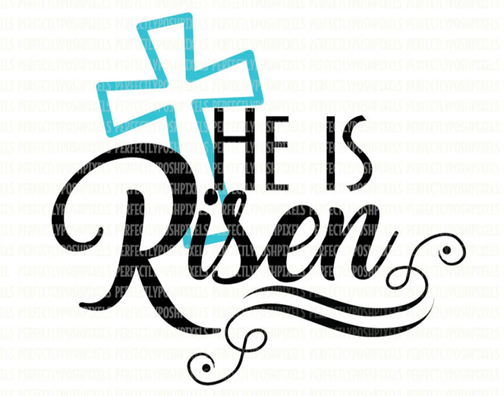 He is Risen religious Easter SVG Cut File for Silhouette or Cricut - SVG Design Shoppe. By cuttingforbusiness.com.