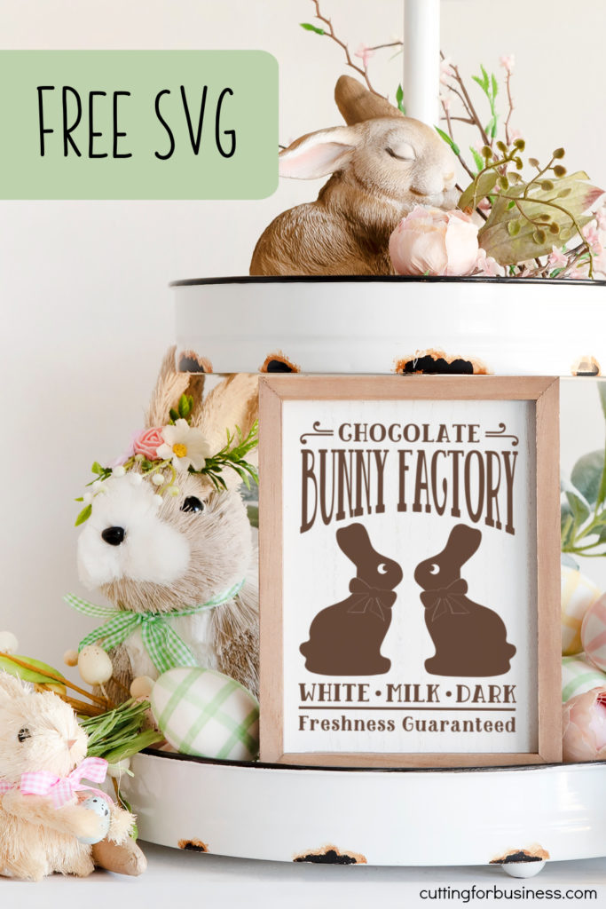 Free Easter Chocolate Bunny SVG Cut File for Silhouette or Cricut - by cuttingforbusiness.com.