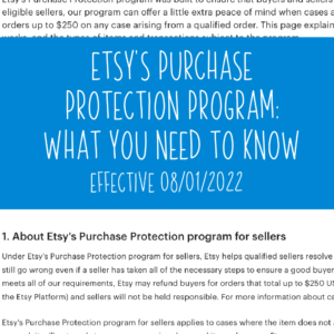 News: Etsy’s Purchase Protection Program Starts August 1, 2022