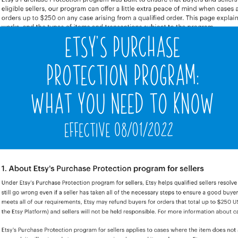 News: Etsy’s Purchase Protection Program Starts August 1, 2022