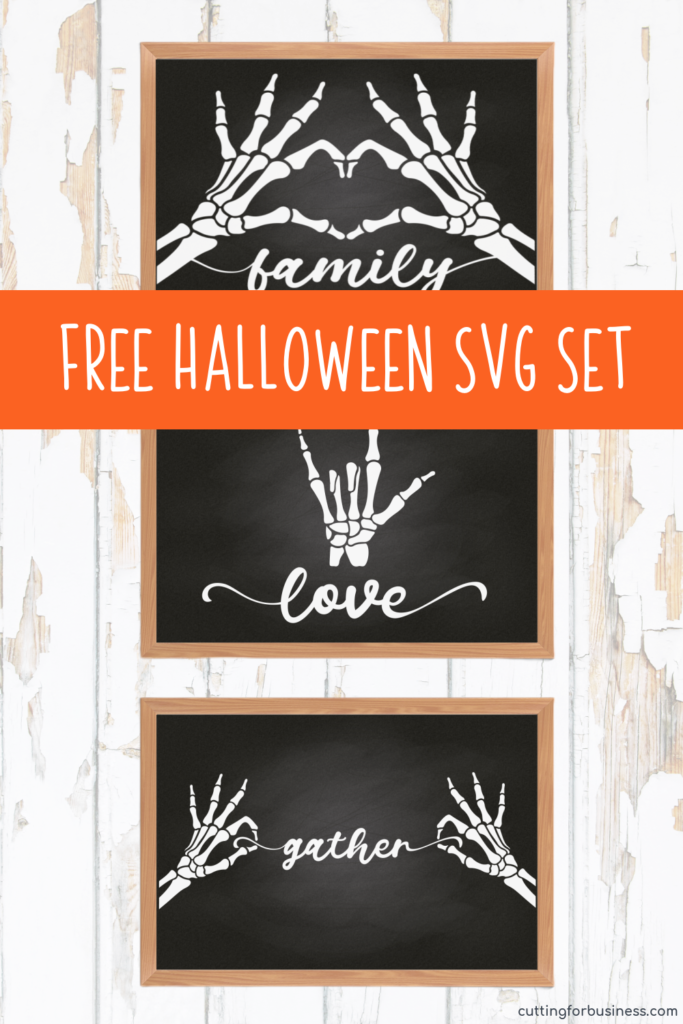 Free Halloween Farmhouse Skeleton Hands SVG Cut File Set - Silhouette Cameo and Portrait, Glowforge, and Cricut Explore, Maker, and Joy - cuttingforbusiness.com.