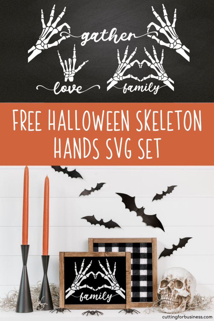 Free Halloween Skeleton Hands SVG Set for Silhouette Cameo or Portrait and Cricut Joy or Maker - cuttingforbusiness.com.
