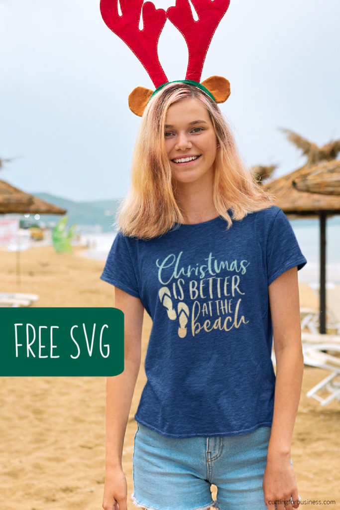 Free Christmas is Better at the Beach SVG Cut File for Silhouette Cameo or Cricut Maker or Joy - cuttingforbusiness.com.