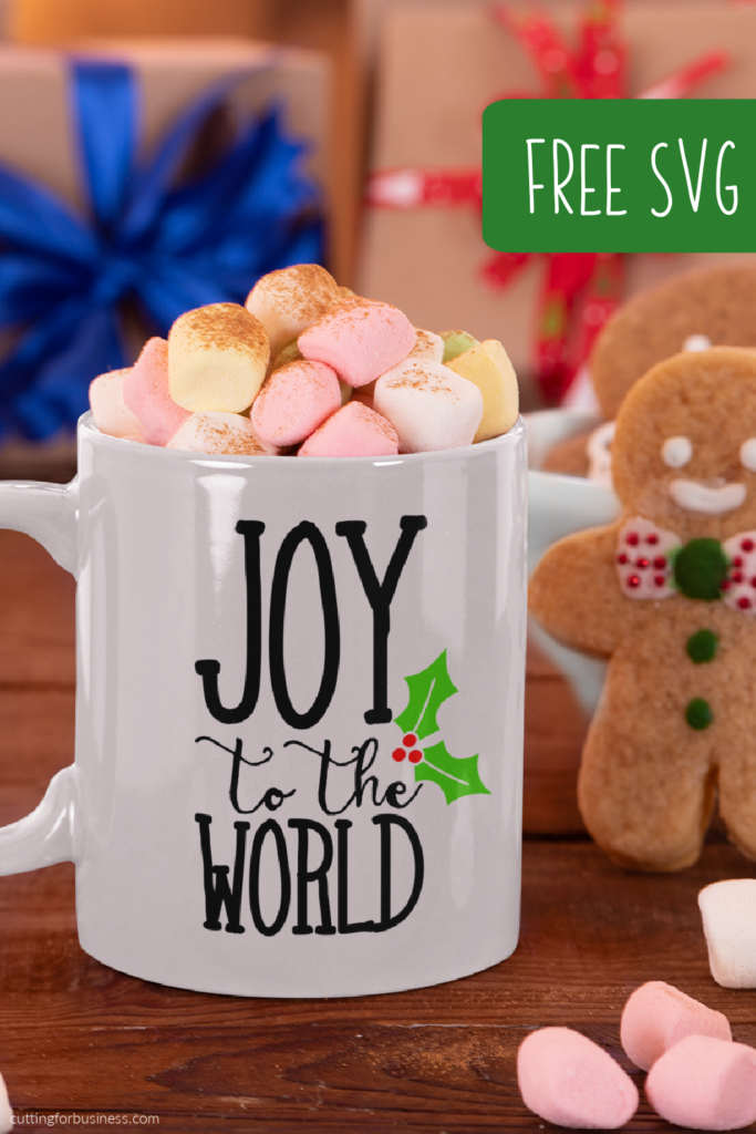 Free Joy to the World SVG cut file for Silhouette or Cricut - by cuttingforbusiness.com.