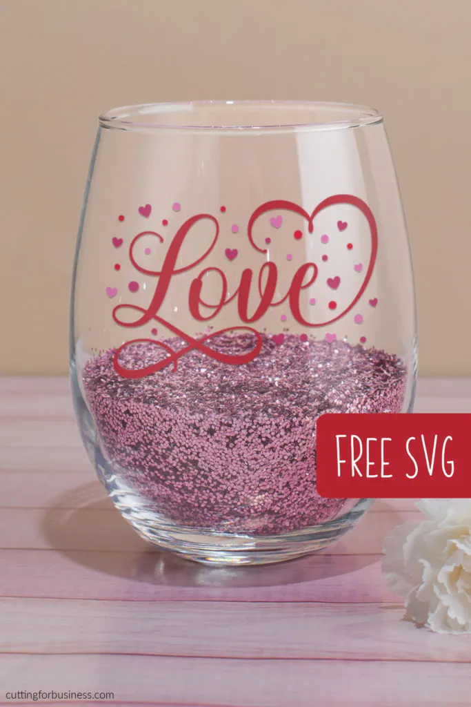 Free Valentine's Day SVG cut file for Silhouette, Cricut, Juliet, Glowforge, and xTool - cuttingforbusiness.com.