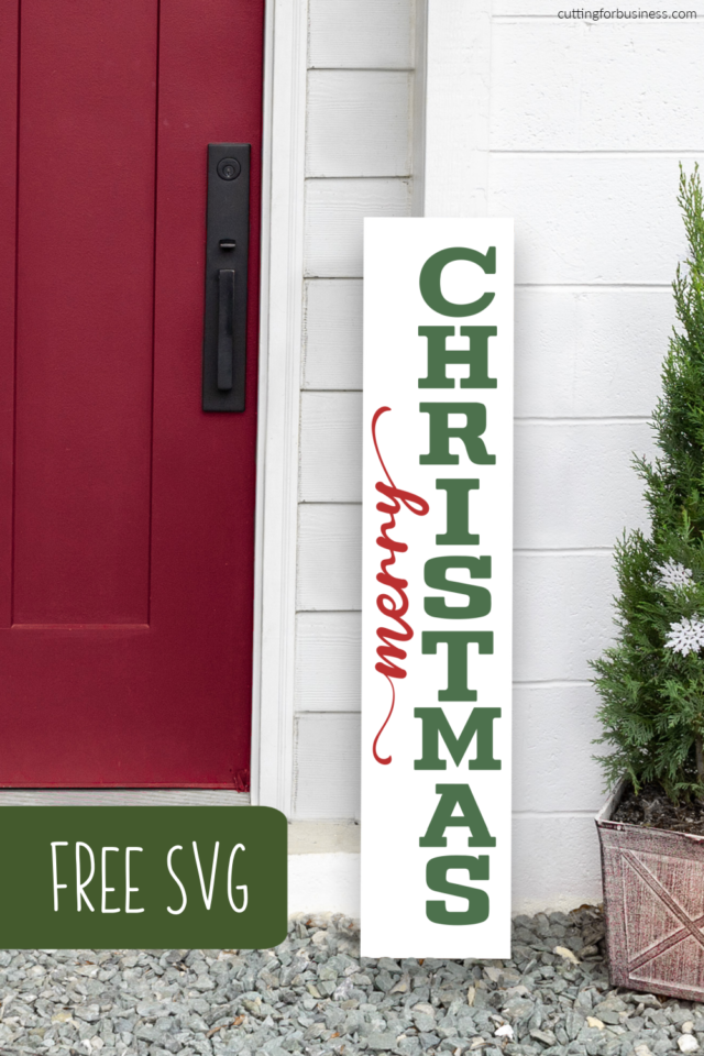 Free Merry Christmas Porch Sign SVG Cut File - Cutting for Business