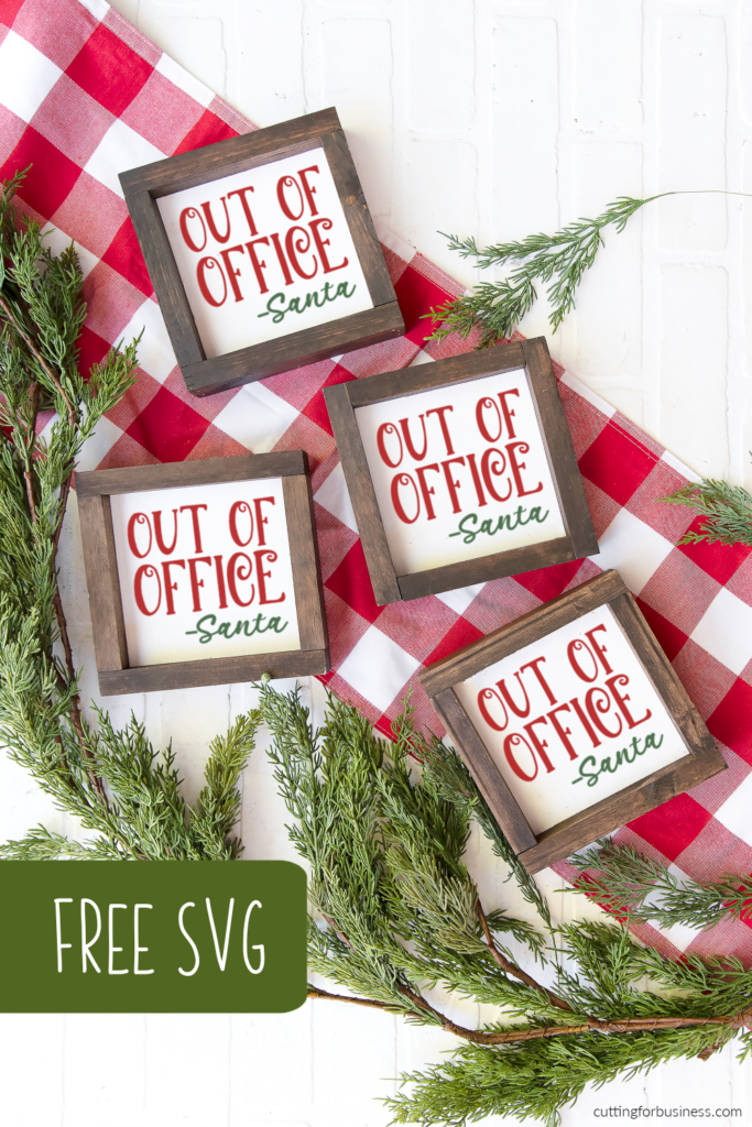 Free Out of Office Santa SVG for Christmas - Perfect for Silhouette or Cricut crafters - by cuttingforbusiness.com.