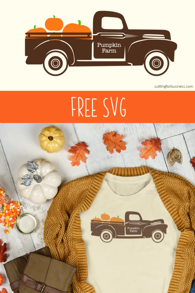 Free Vintage Red Truck SVG Cut File and Fillers - Fall and Halloween - by cuttingforbusiness.com and creativefabrica.com.