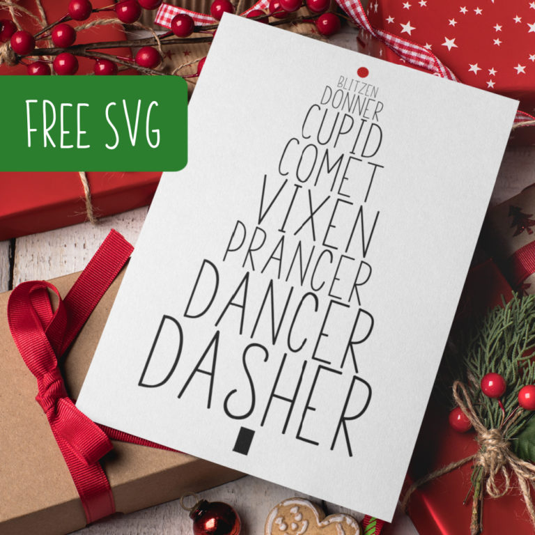 Free Christmas Reindeer Tree SVG Cut File