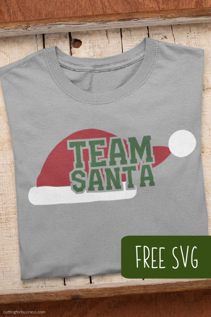 Free Team Santa SVG for Silhouette or Cricut - cuttingforbusiness.com.
