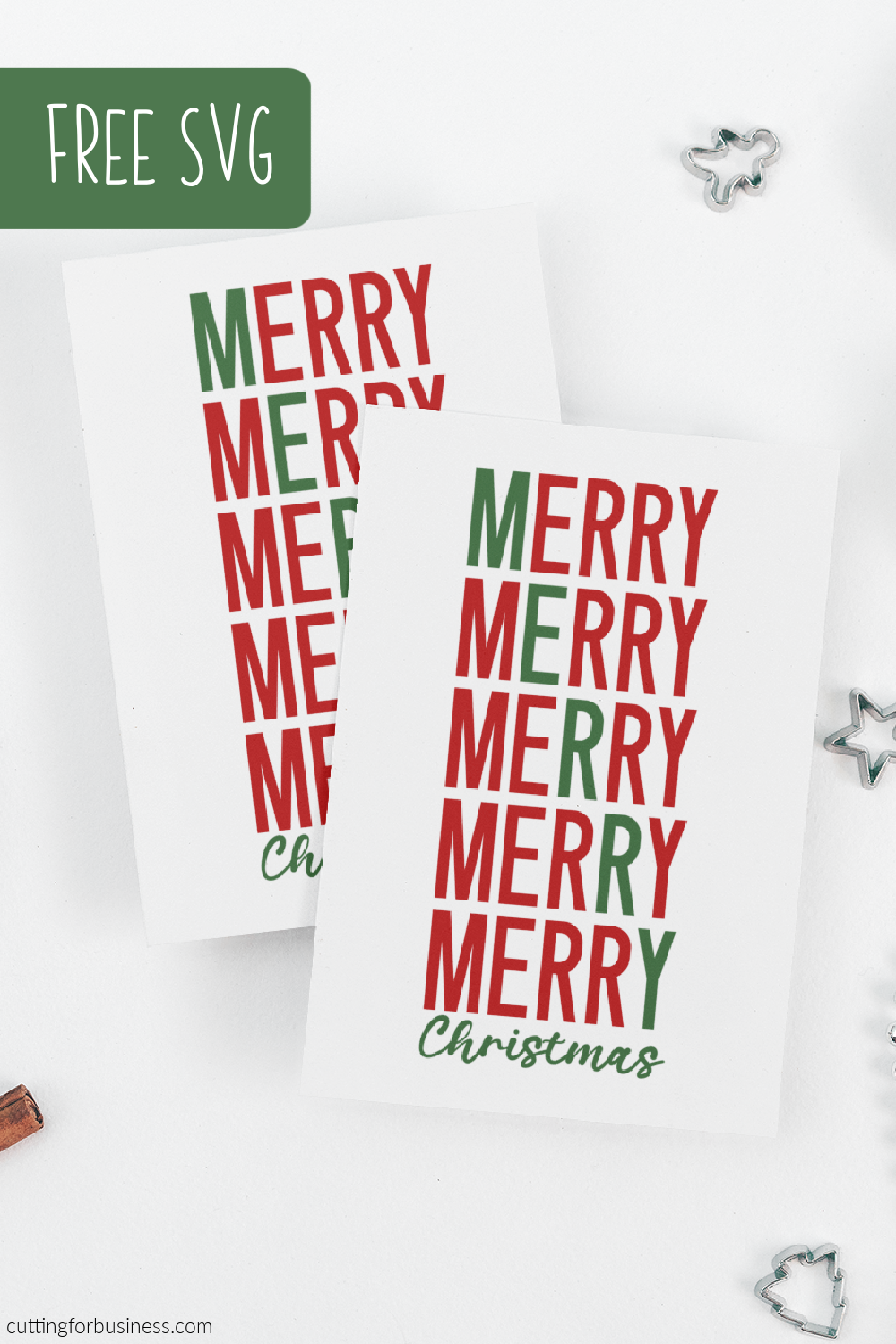 Free Merry Christmas SVG Cut File - Cutting for Business