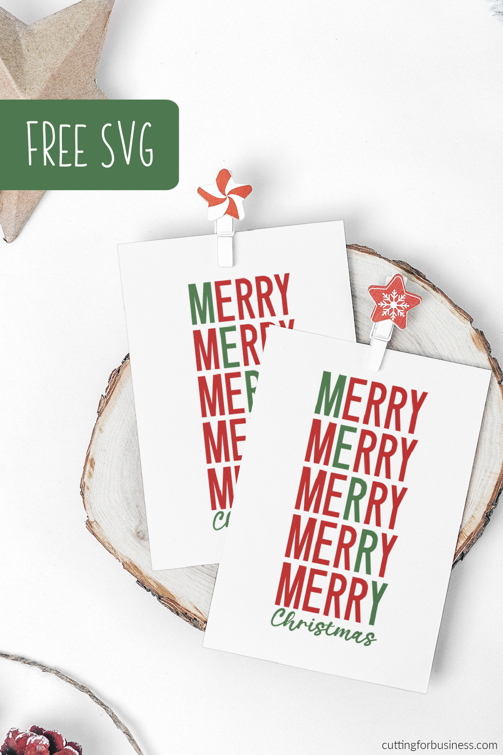 Free Merry Christmas SVG Cut File - Cutting for Business