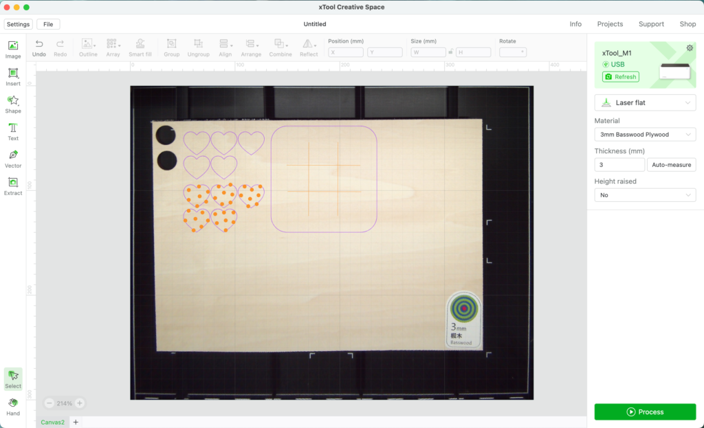 Screenshot - Review: Designing in the xTool Software - Tutorial: Tic Tac Toe Board and Markers - cuttingforbusiness.com.