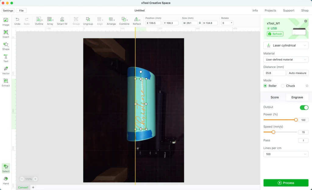 Tutorial: Engraved Tumblers with xTool - Process design - by cuttingforbusiness.com.