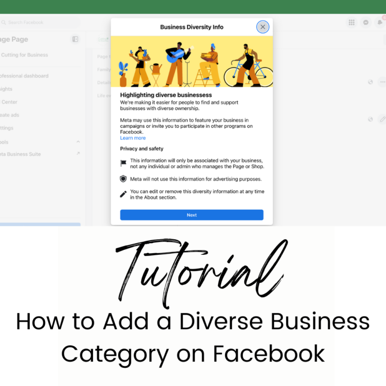 Tutorial: How to Add a Diverse Business Category on Facebook