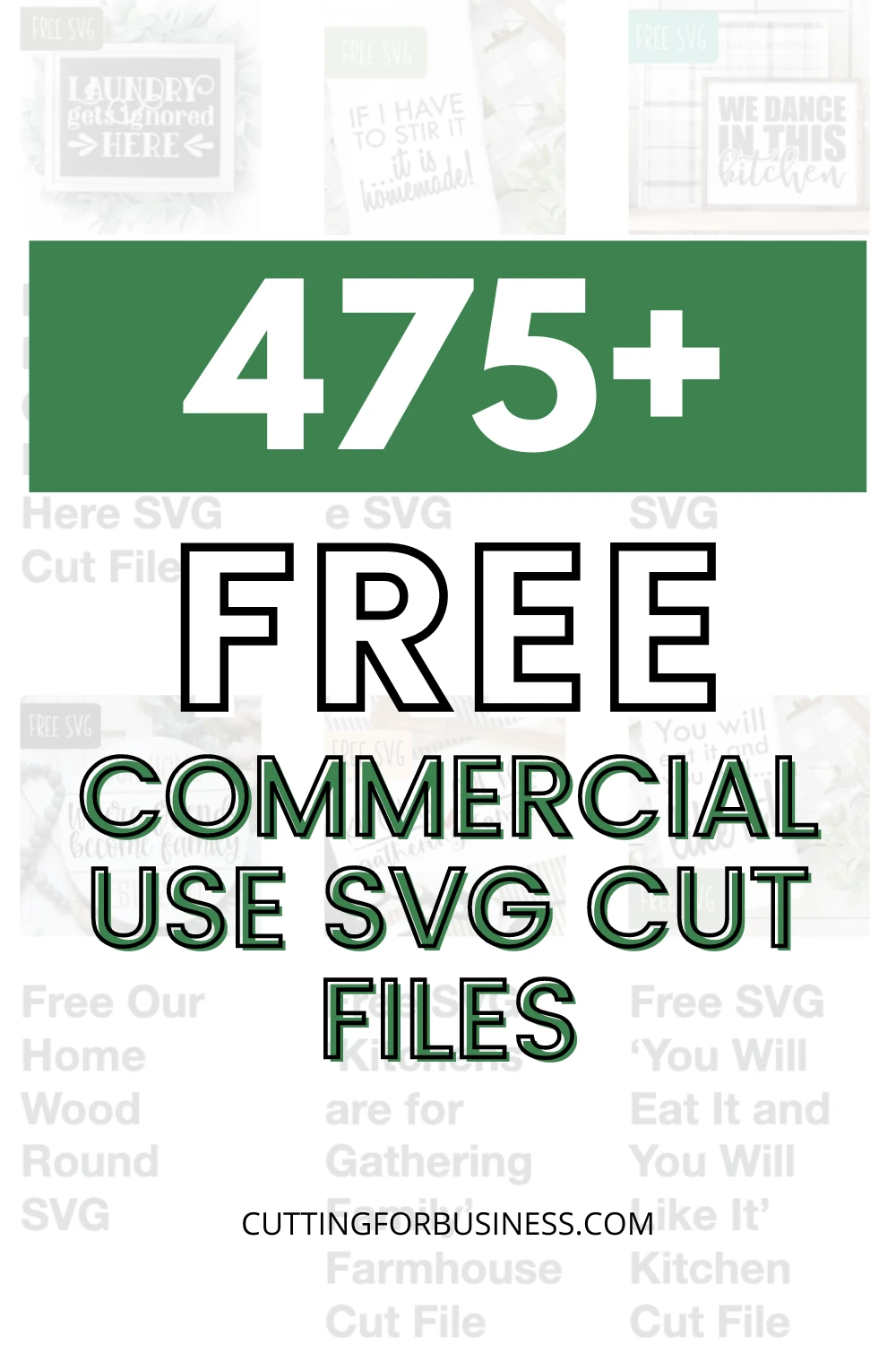 475+ Free SVG Cut Files with Commercial Use for Silhouette, Cricut, Glowforge, Juliet, and xTool users - cuttingforbusiness.com.