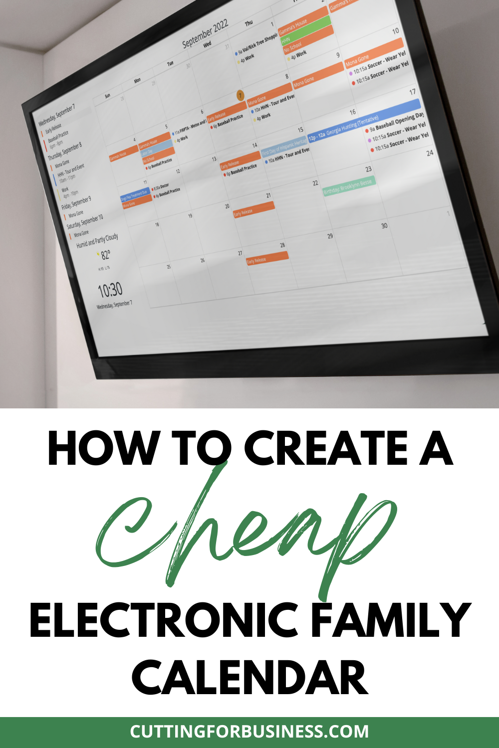 How to Create an Electronic Family Calendar - cuttingforbusiness.com.