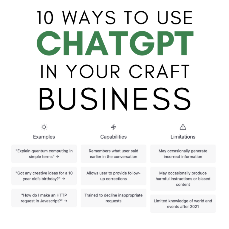 10 Ways to Use ChatGPT in Your Craft Business