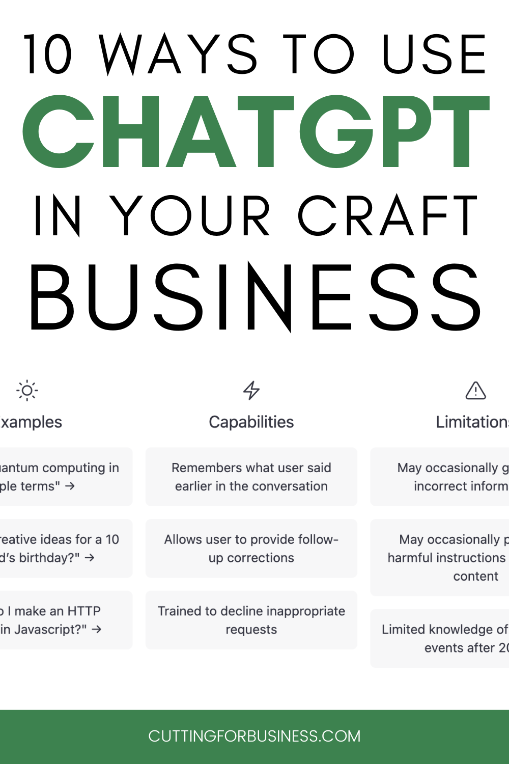 10 Ways to Use ChatGPT in Your Craft Business - cuttingforbusiness.com.
