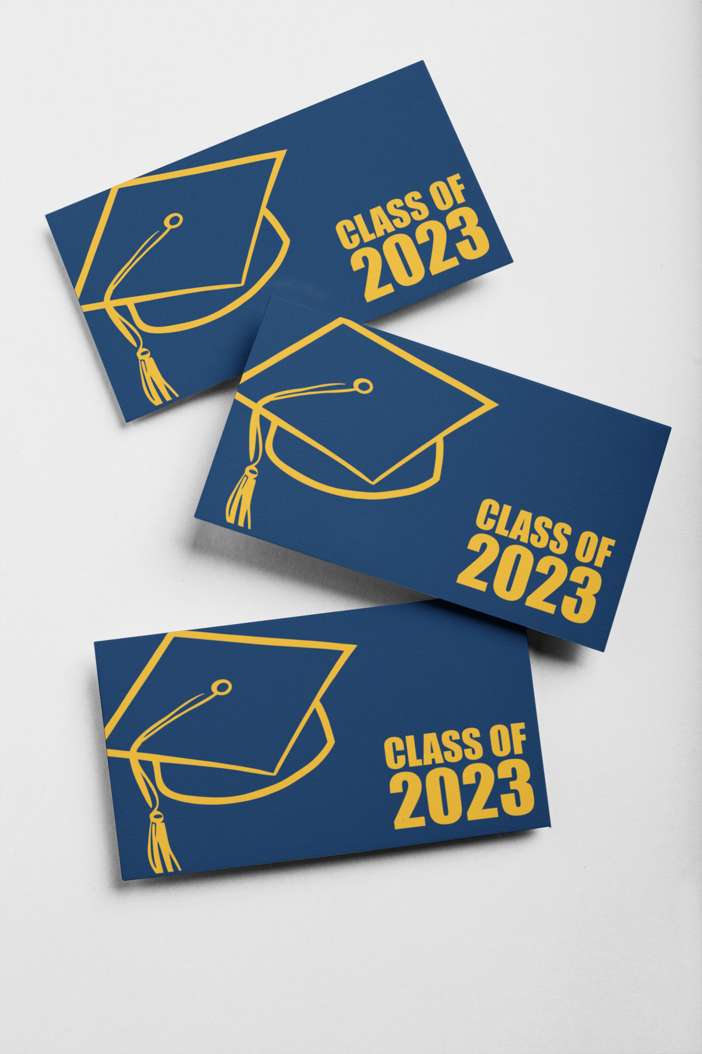 Mockup of graduation cards using Dall-E 2 clipart of a graduation cap - cuttingforbusiness.com.