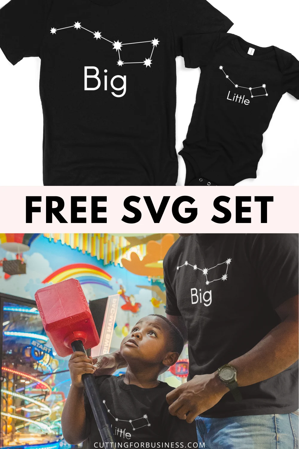 Free Dad and Me Big Dipper Little Dipper SVG Cut File Set - cuttingforbusiness.com.