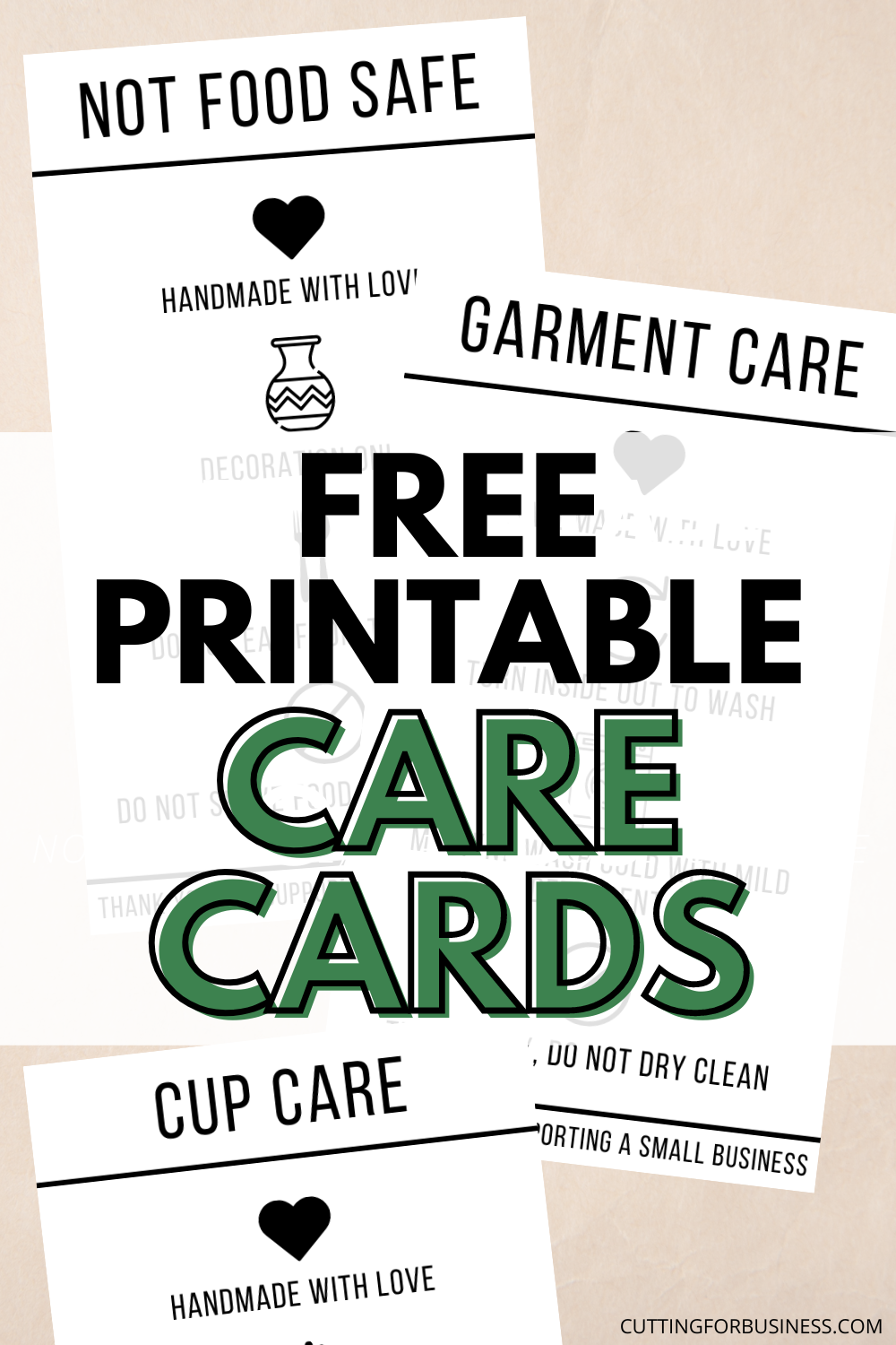 Free Printable Card Cards (Not Food Safe, Garment, and Cup) for Your Craft Business - cuttingforbusiness.com.