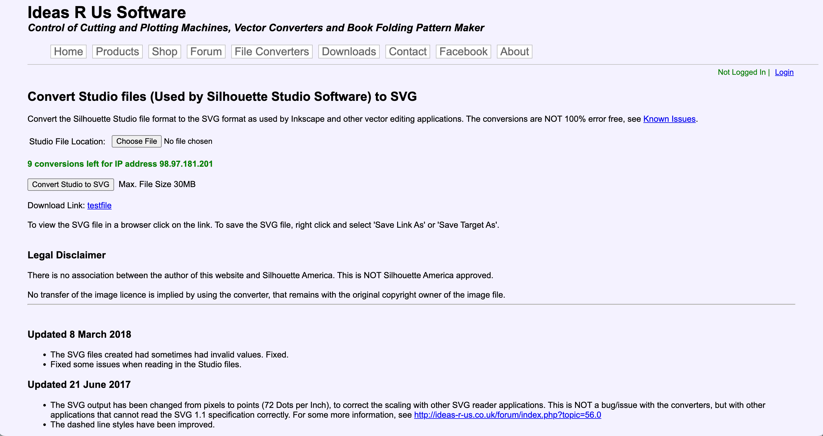 Ideas R Us Studio to SVG Converter Screenshot - cuttingforbusiness.com.
