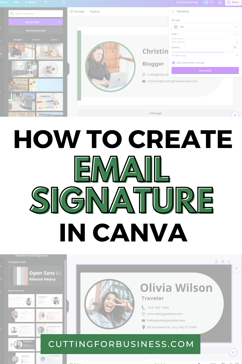 Tutorial: How to Create an Email Signature in Canva - cuttingforbusiness.com