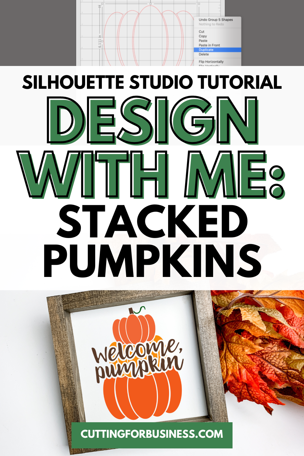 Silhouette Studio Design Tutorial: Stacked Pumpkin SVG - cuttingforbusiness.com