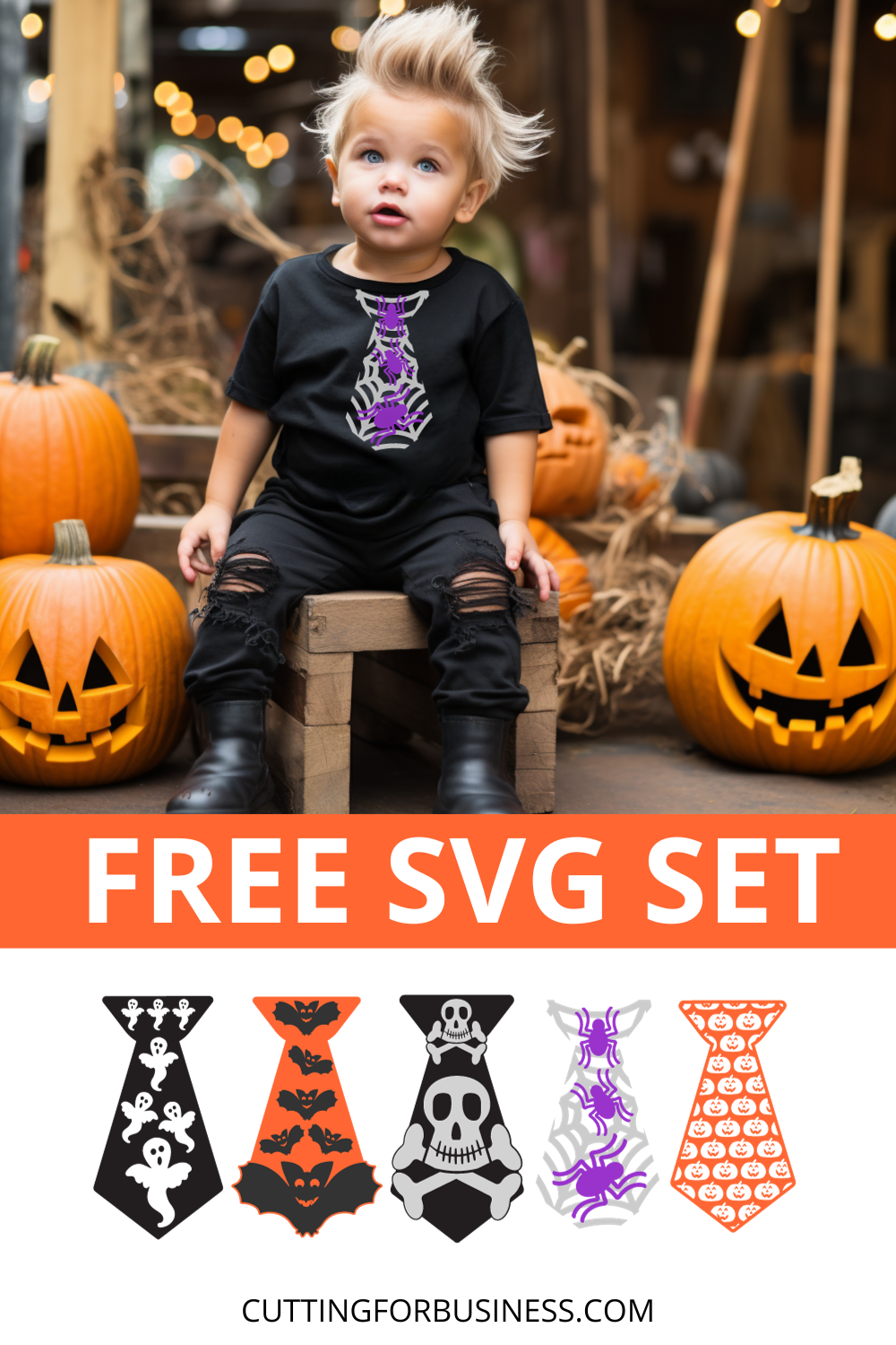 Free Halloween Tie SVG - cuttingforbusiness.com