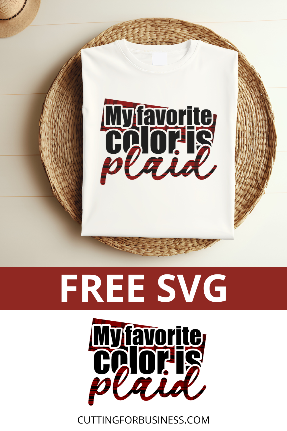 Free My Favorite Color is Plaid SVG - cuttingforbusiness.com