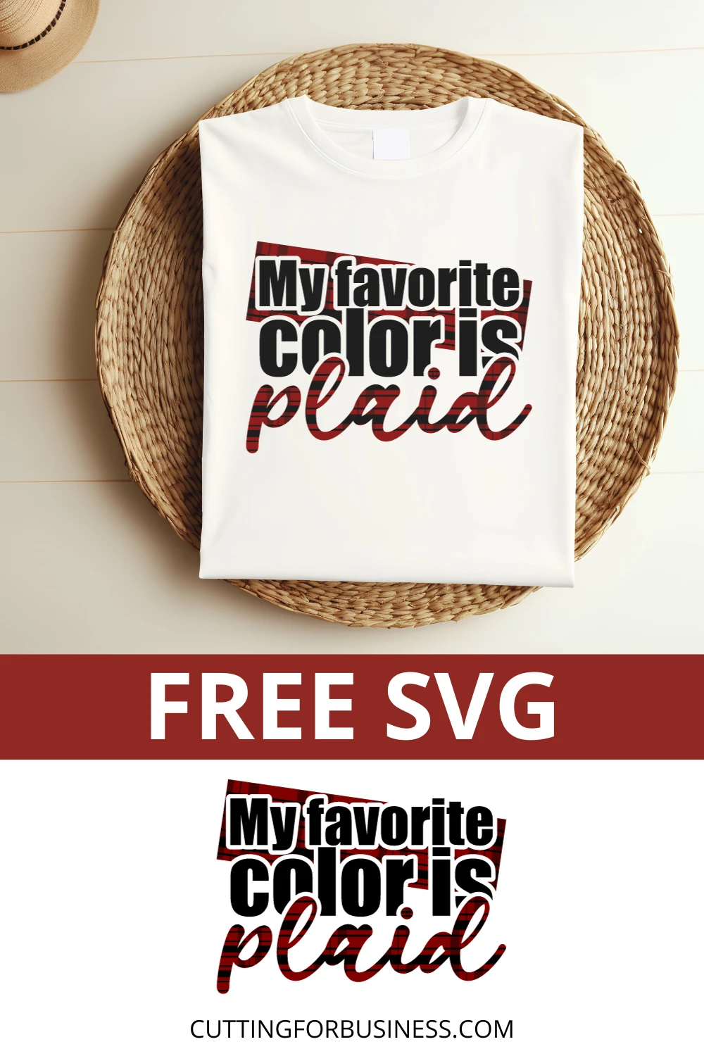 Free My Favorite Color is Plaid SVG - cuttingforbusiness.com