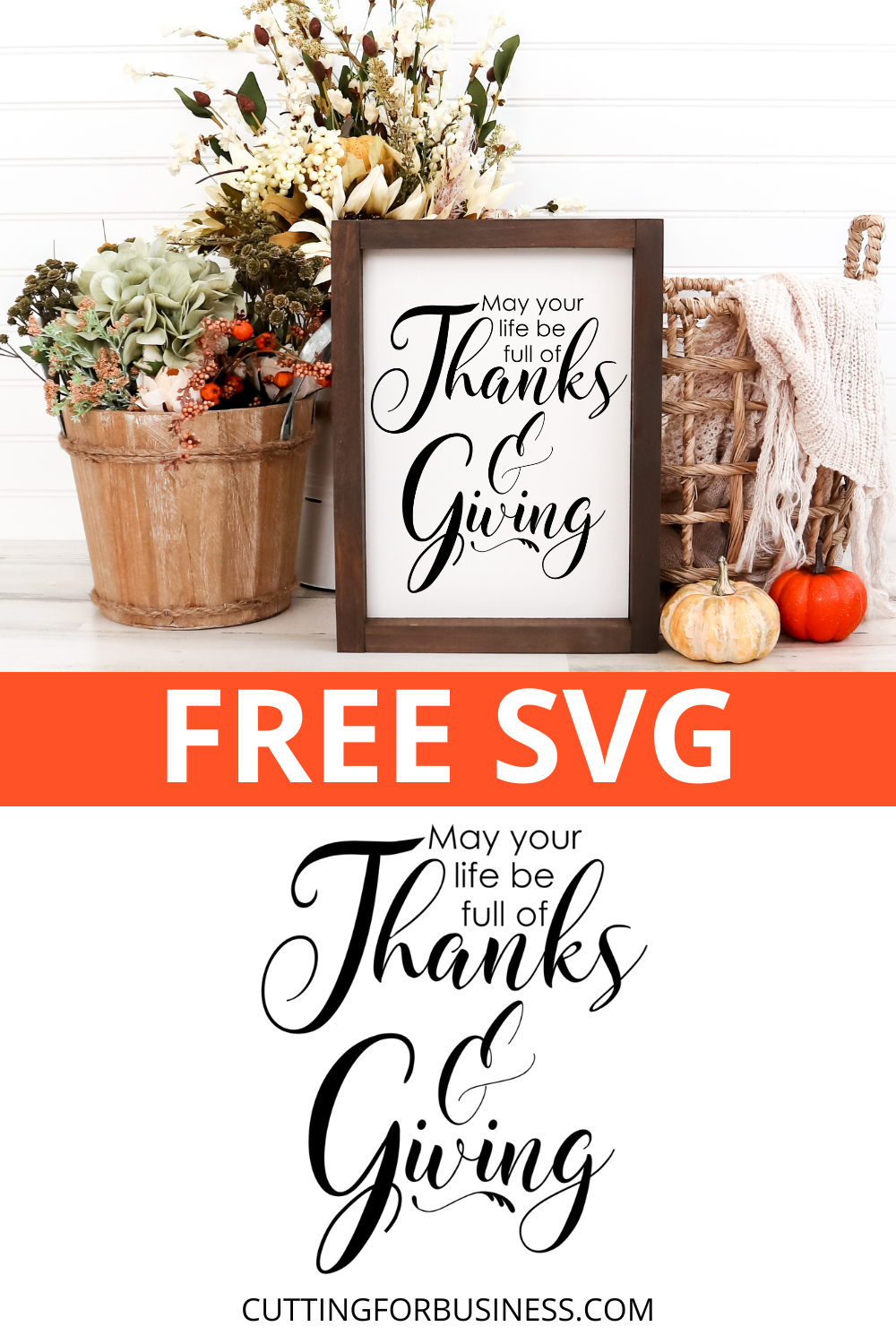 Free Thanks & Giving SVG - cuttingforbusiness.com