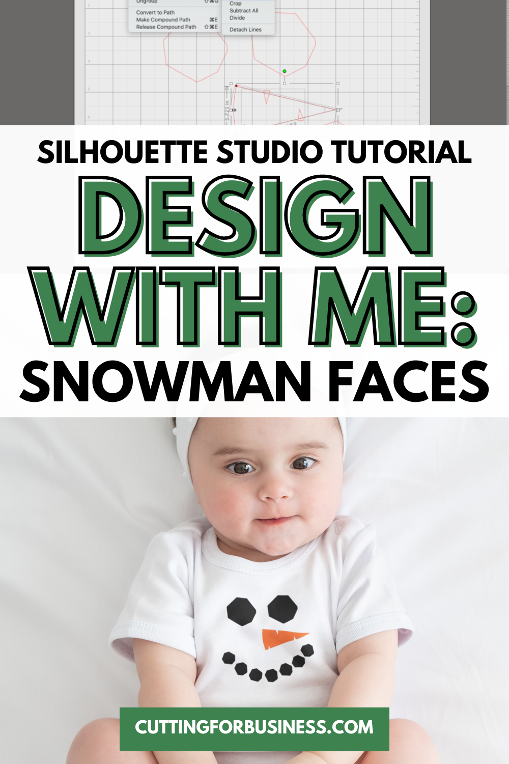 Silhouette Studio Tutorial: Snowman Faces - cuttingforbusiness.com.