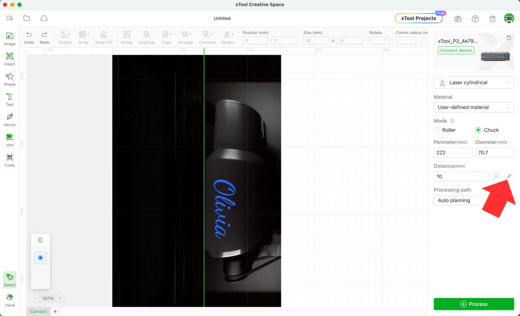 xTool's Creative Studio auto measure - cuttingforbusiness.com