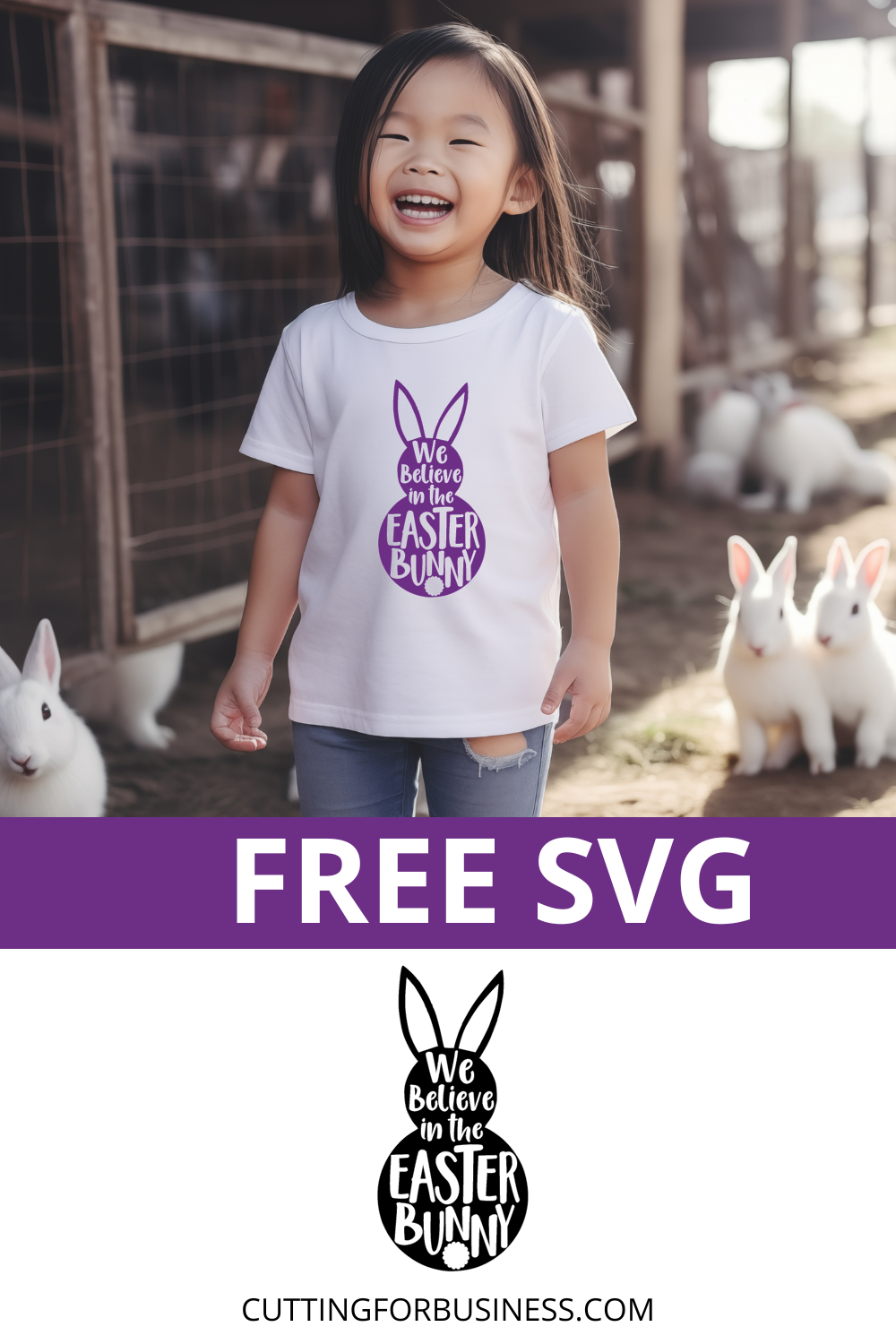 Free Easter Bunny SVG - cuttingforbusiness.com