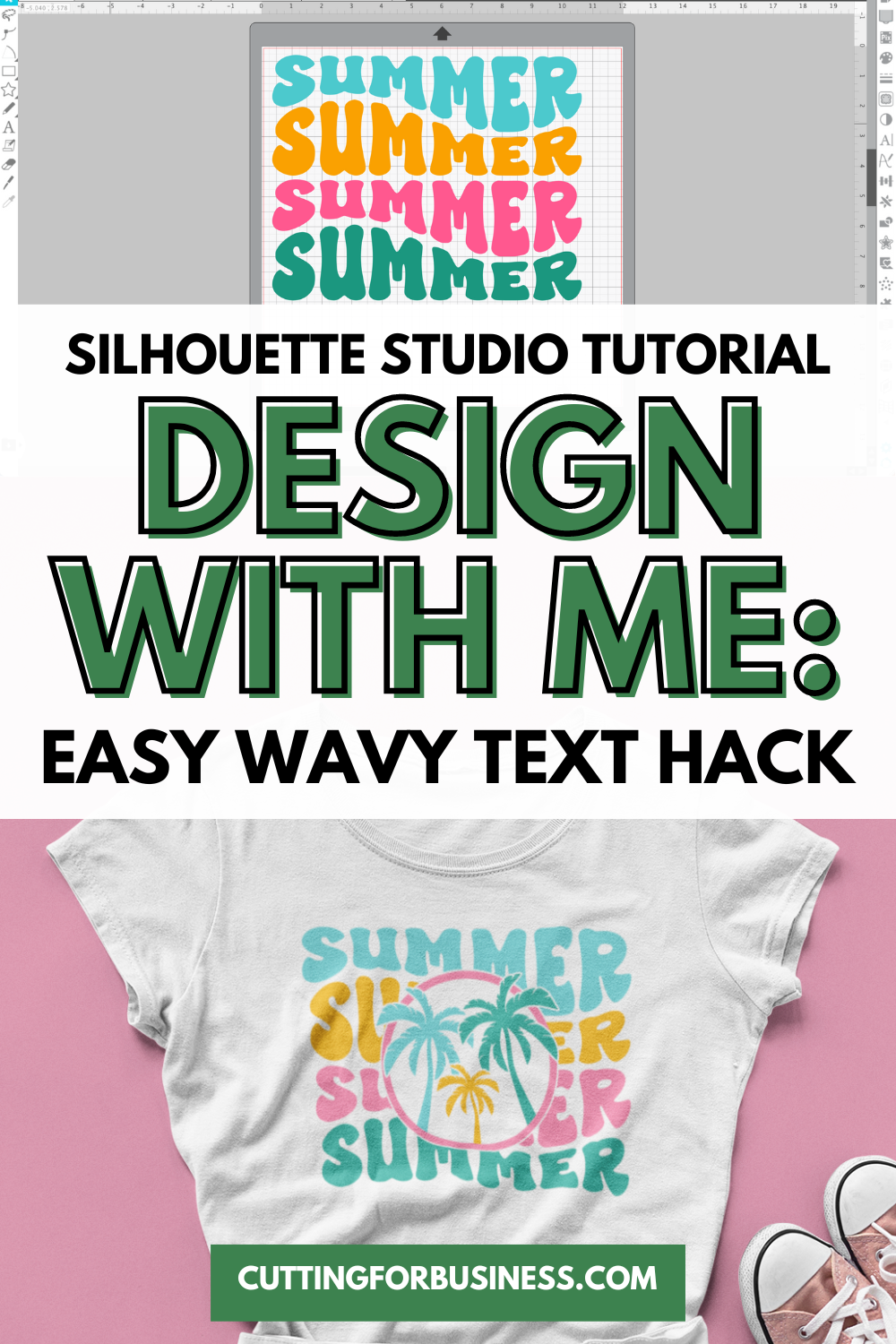 Silhouette Studio Tutorial: Wavy Retro Text SVG - cuttingforbusiness.com