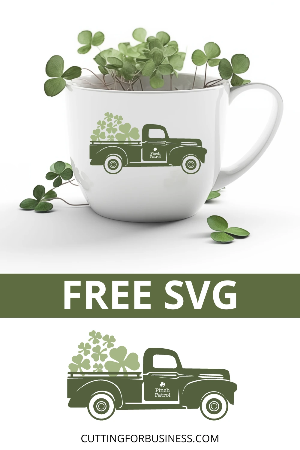 Free St. Patrick's Day Red Truck Filler SVG - cuttingforbusiness.com