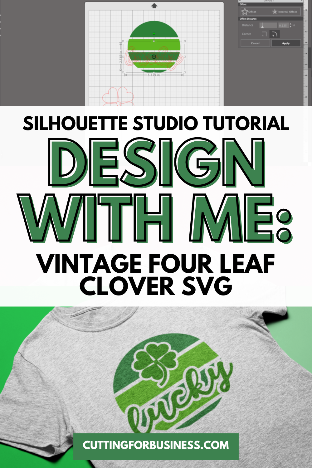 Silhouette Studio Tutorial: Vintage Four Leaf Clover SVG - cuttingforbusiness.com