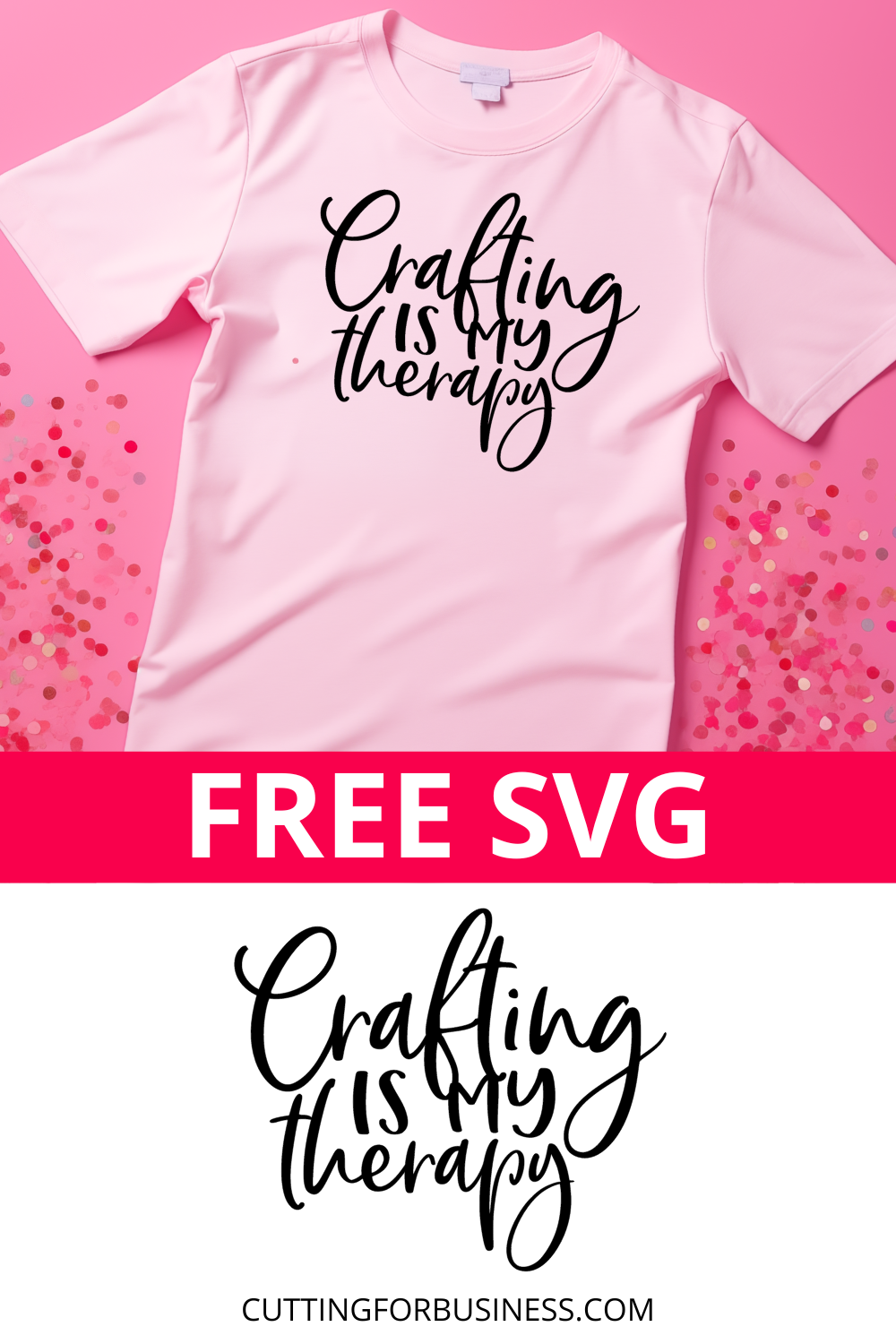 Free Crafting is My Therapy SVG - cuttingforbusiness.com
