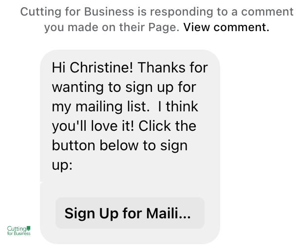 Messenger Screenshot - cuttingforbusiness.com