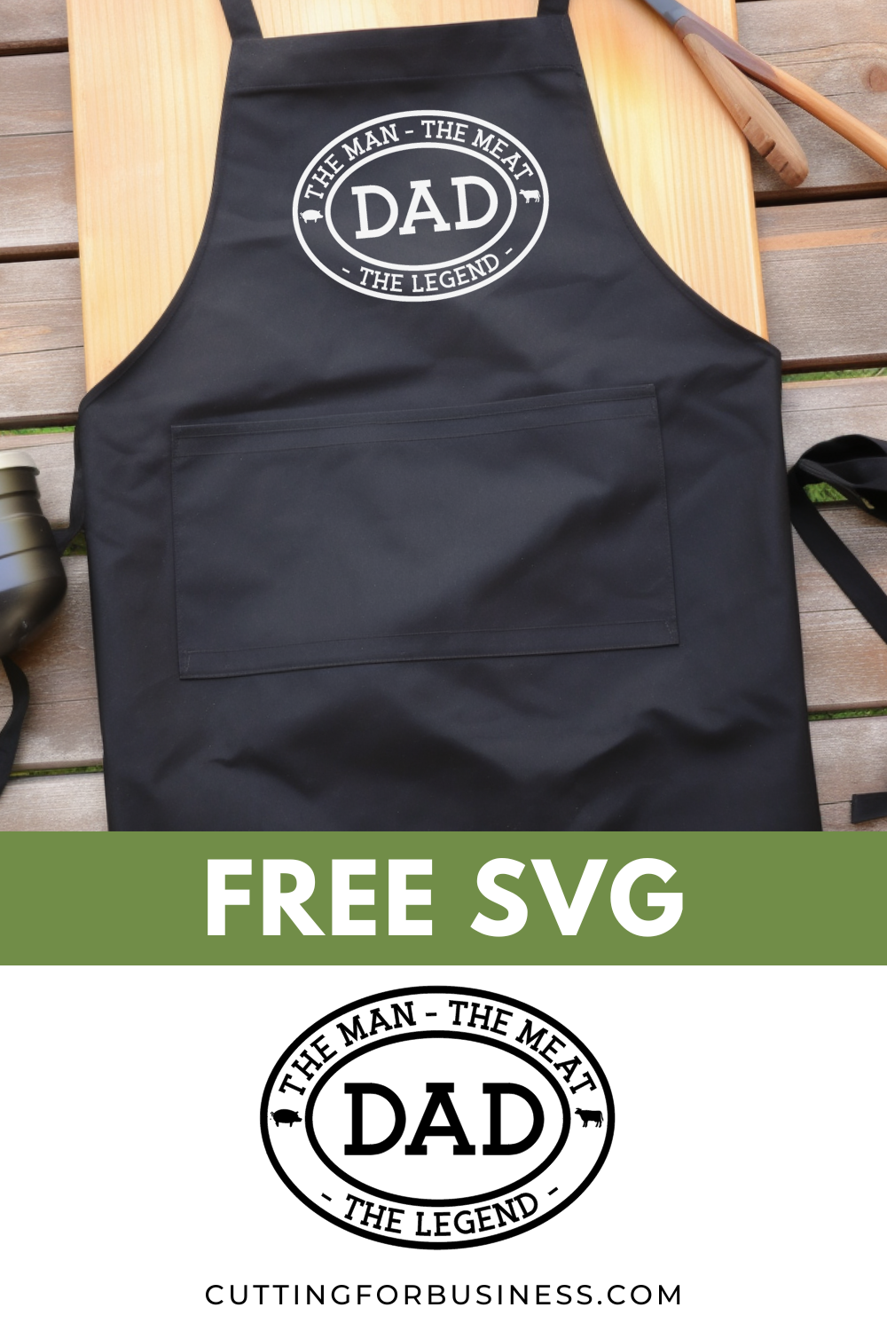 Free Father's Day SVG - The Man, The Meat, The Legend - cuttingforbusiness.com