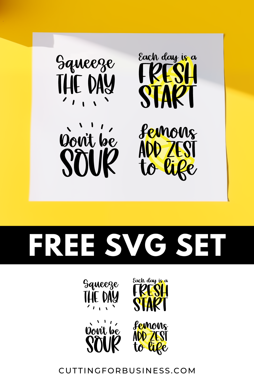 Free Lemon SVG Set - cuttingforbusiness.com