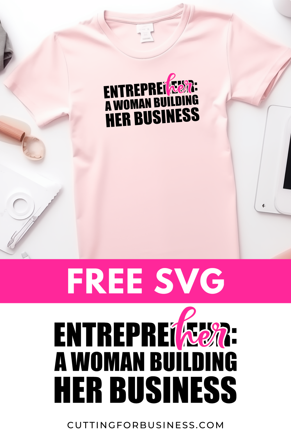 Free Female Entrepreneur SVG - cuttingforbusiness.com