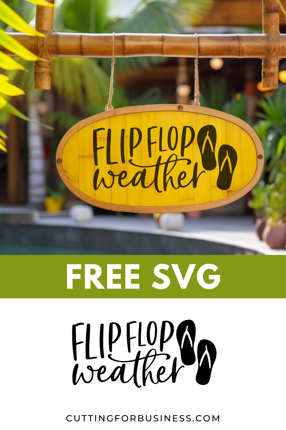 Free Beach SVG - Flip Flop Weather - cuttingforbusiness.com