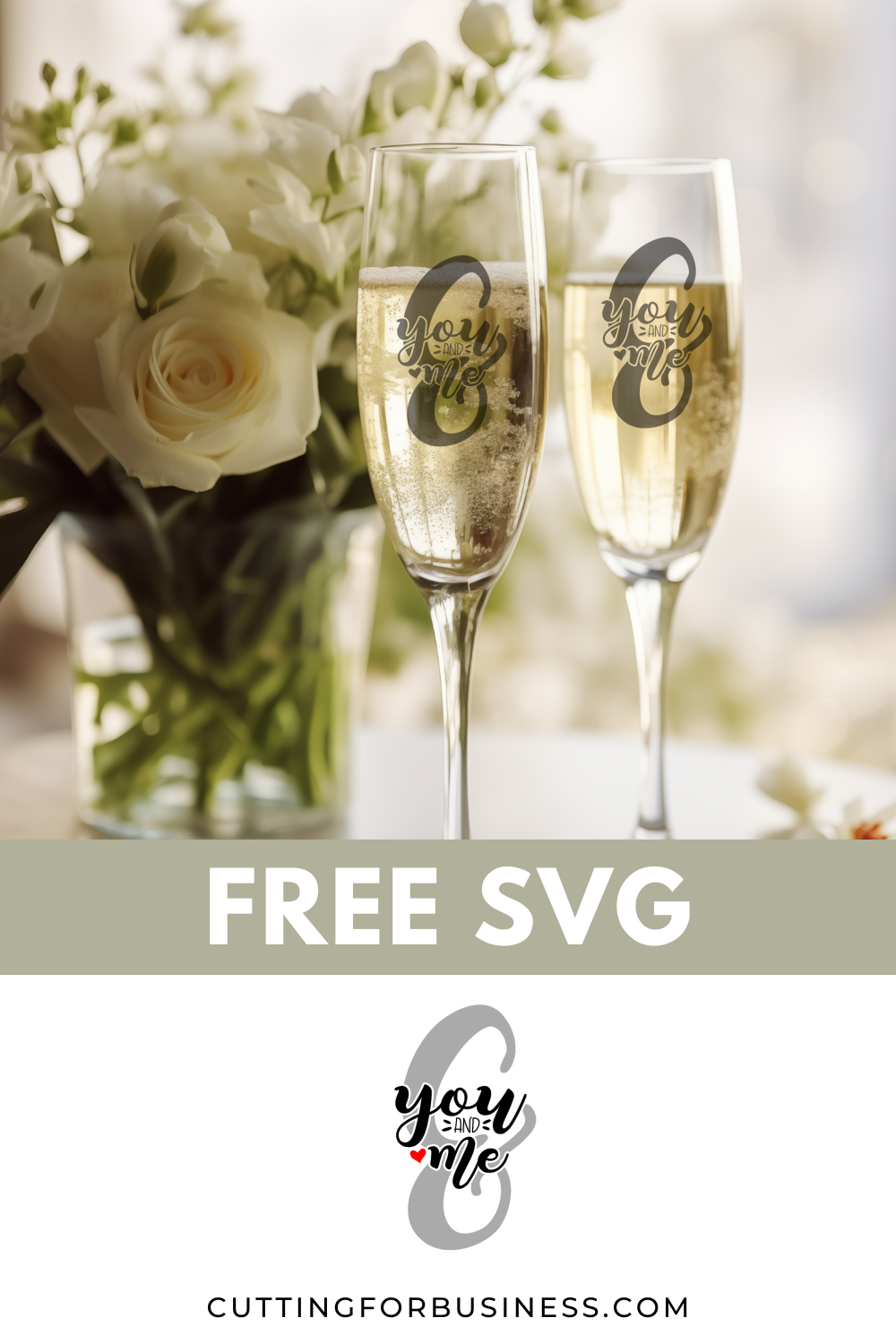 Free Wedding SVG - You & Me - cuttingforbusiness.com