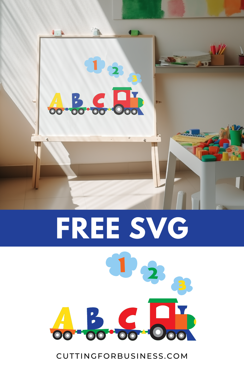 Free ABC 123 Train SVG - cuttingforbusiness.com